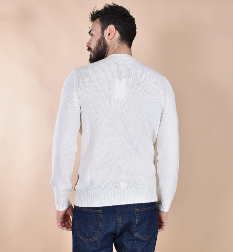 Maglia Gran Sasso super geelong rombi bianca marrone 13111 25068001 GRAN SASSO