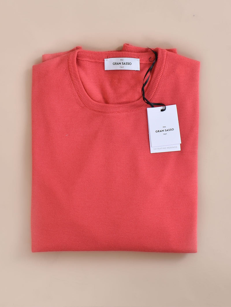 Maglia Gran Sasso girocollo merinos extrafine fragola 55159 14299225 GRAN SASSO