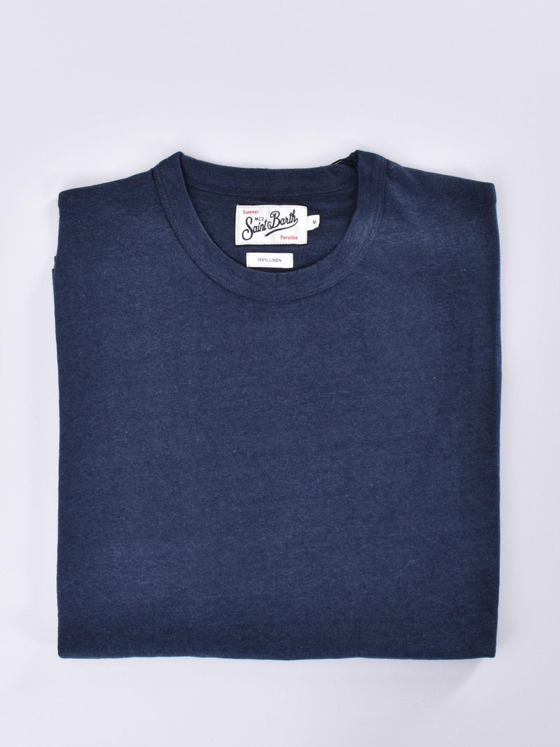 T-shirt Mc2 Saint Barth lino Ecstasea blu 