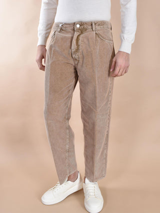 Pantalone Be Able velluto 5 tasche Fred beige VLF FRED03 BE ABLE