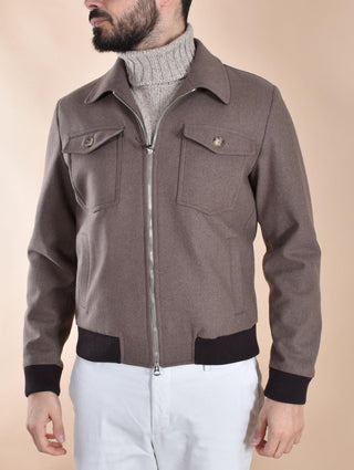 Giubbotto RPL marrone collo camicia lana C1 MLT02 RPL