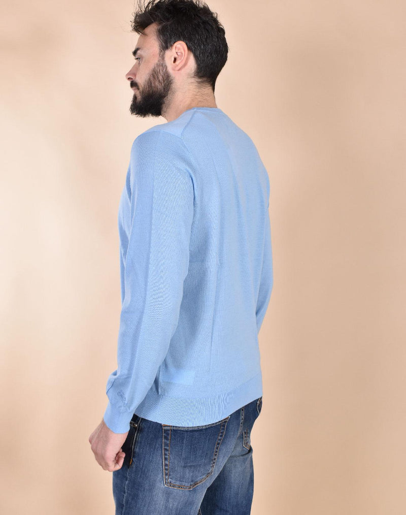 Maglia Mc2 Saint Barth celeste Regent merino extrafine REGENT MERINO31 MC2 SAINT BARTH