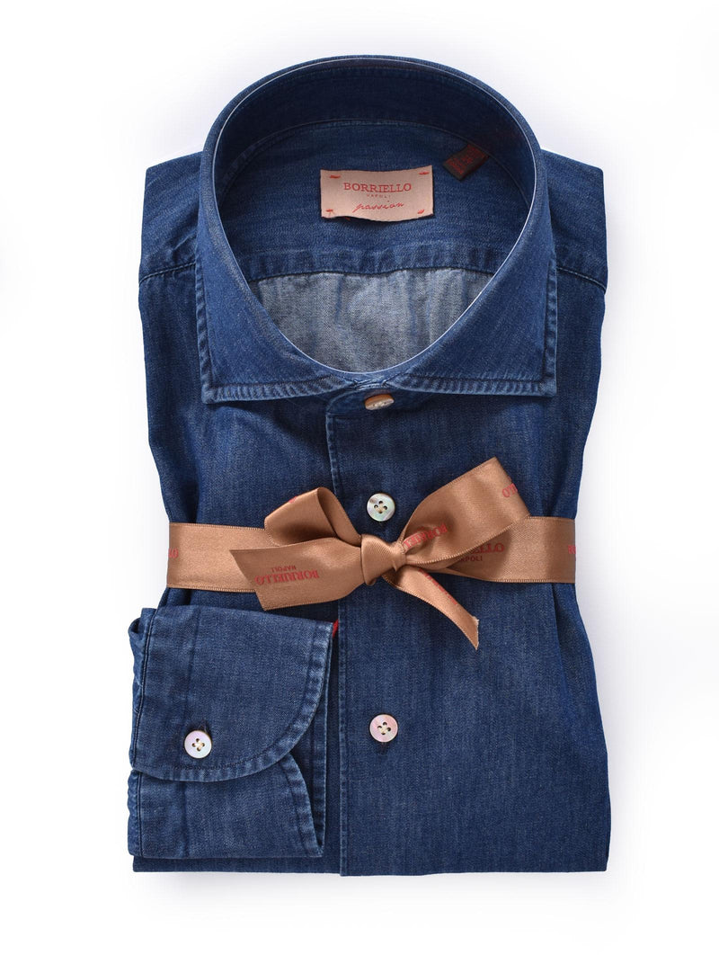 Camicia Borriello denim jeans Passion blu scuro 