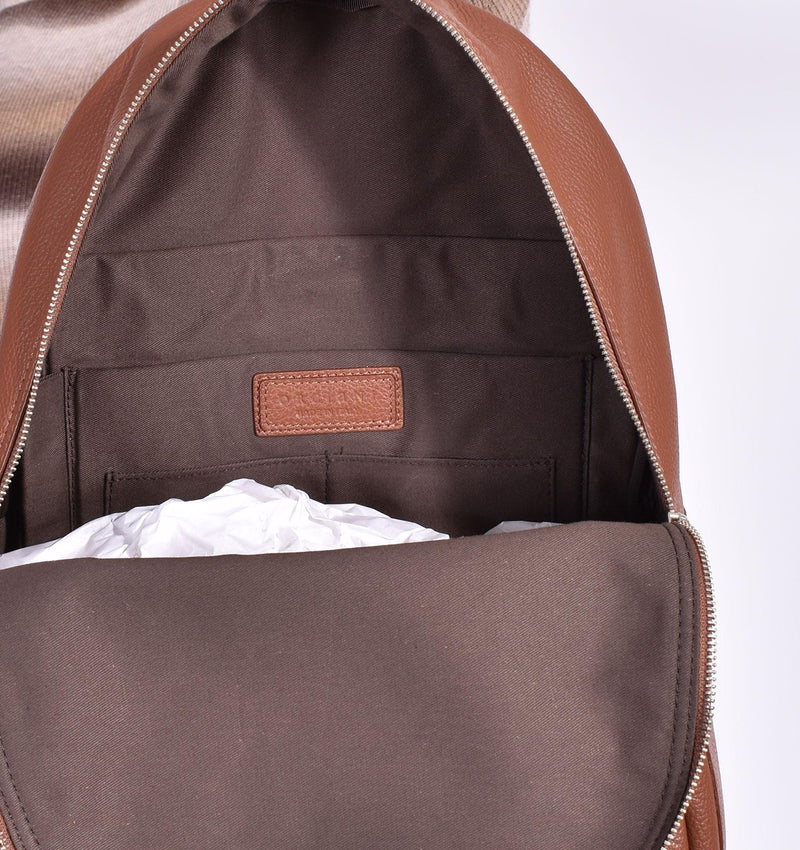 Borsa zaino Orciani micron deep pelle marrone sigaro 