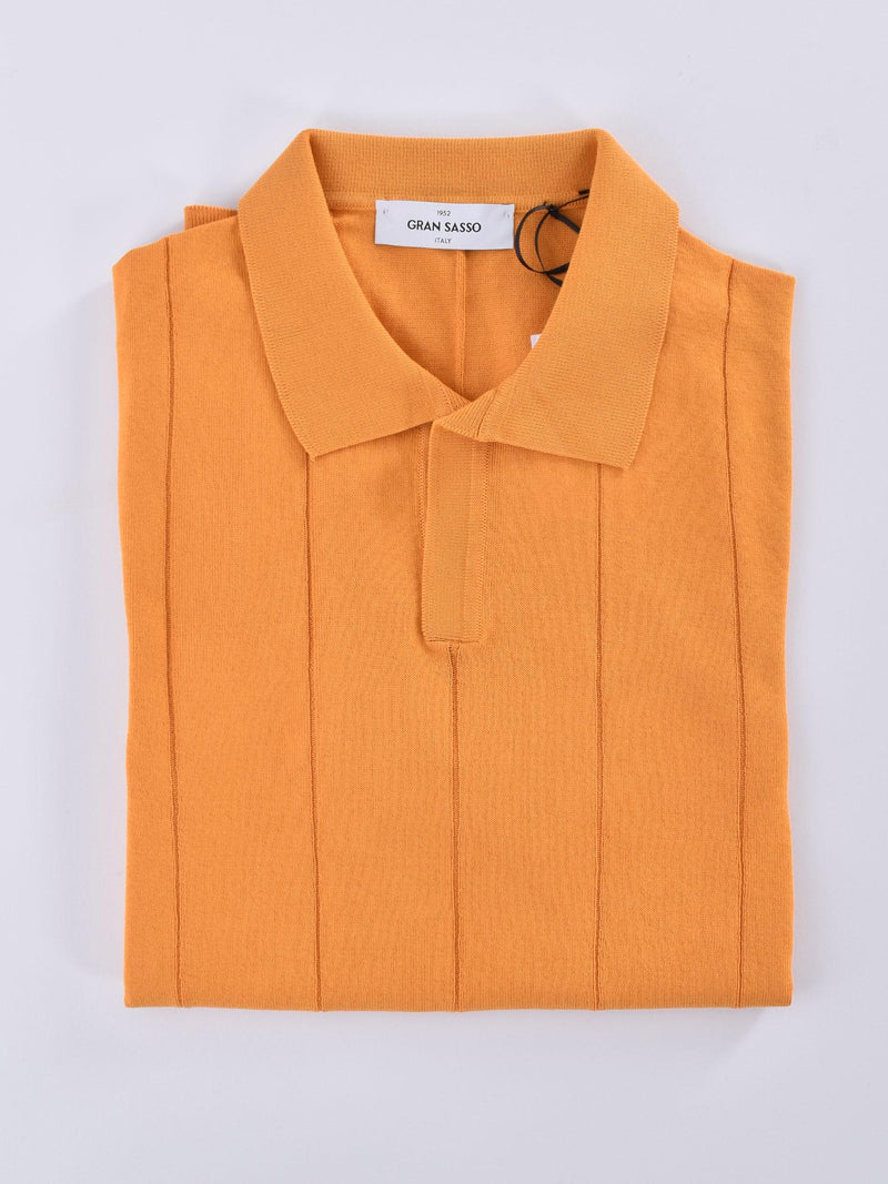 Polo Gran Sasso fresh cotton scollo V tennis arancio 