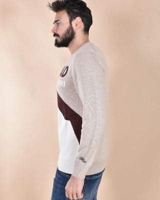 Maglia Mc2 Saint Barth beige bianca gstaad stylized 0006811 MC2 SAINT BARTH