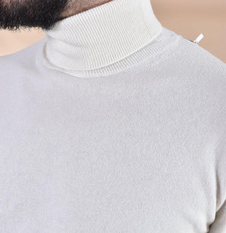 Maglia Della Ciana dolcevita cashmere lana ecru 1802002 Della Ciana