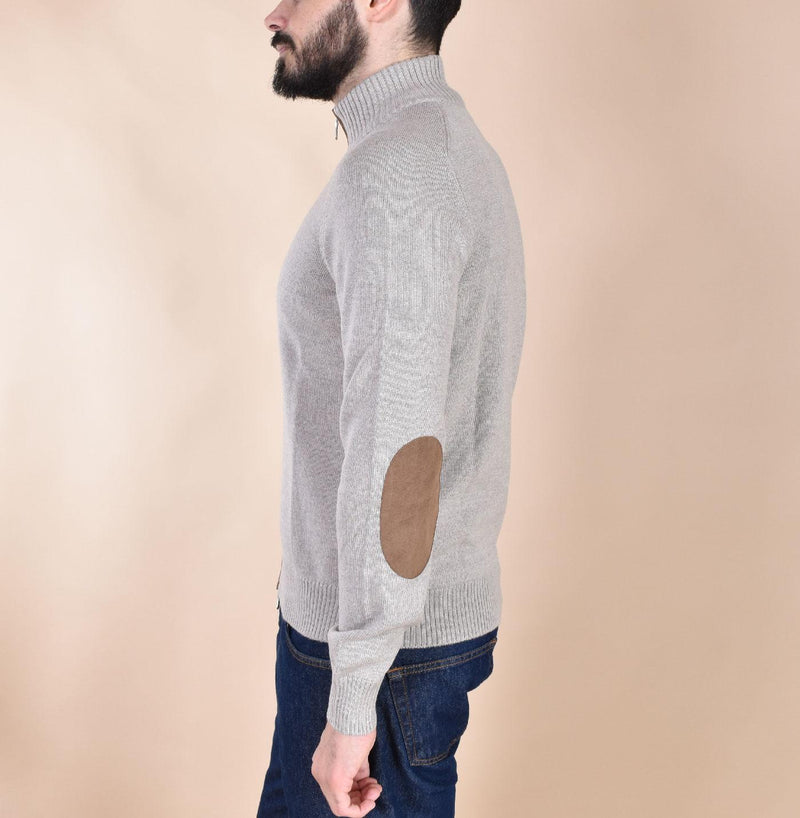 Maglia Gran Sasso extrafine merinos beige zip toppe 23102 14255018 GRAN SASSO