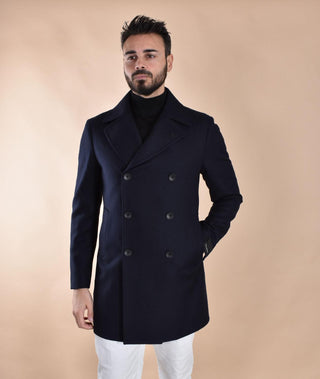 Cappotto Tagliatore C-Stephan blu doppiopetto lana idrorepellente C-STEPHAN 150037B1243 TAGLIATORE
