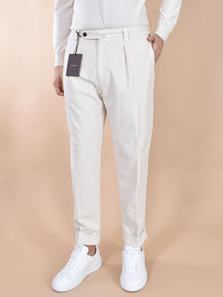 Pantalone Berwich velvet stretch bianco panna velluto DV2000299 BERWICH
