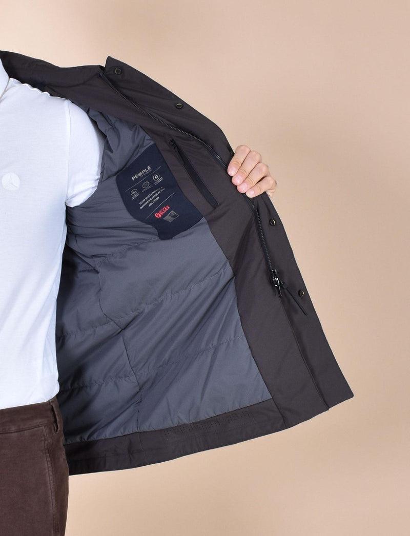 Spolverino People of Shibuya cappotto Takuya marrone cappuccio PM773290 People of Shibuya