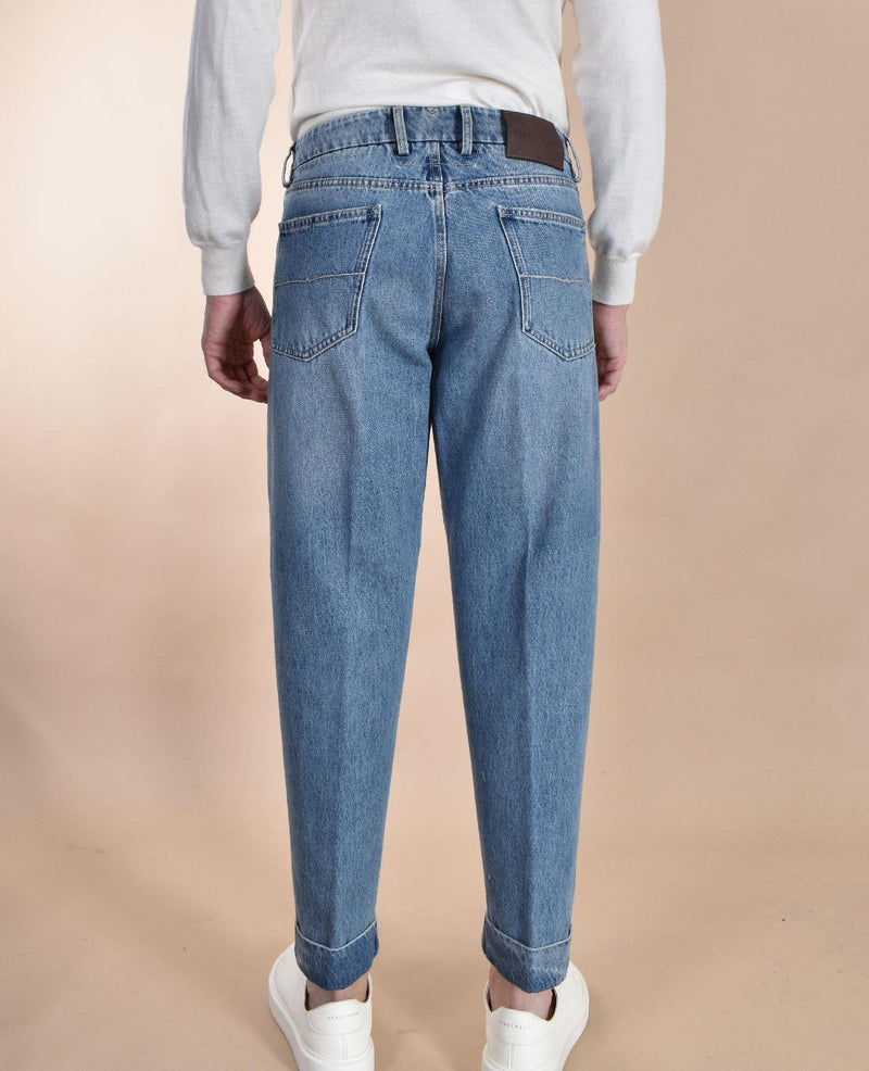 Pantalone jeans Berwich chiaia blu chiaro risvolti KK1003SW BERWICH