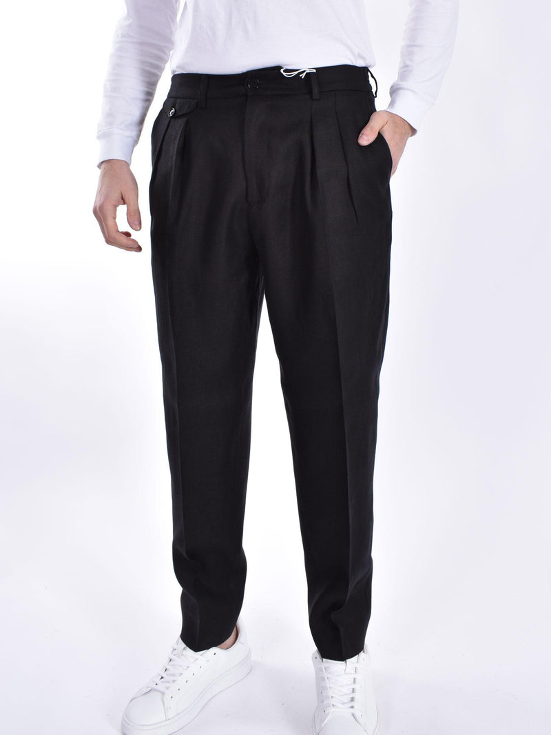 Pantalone Be Able Sammy lino nero 