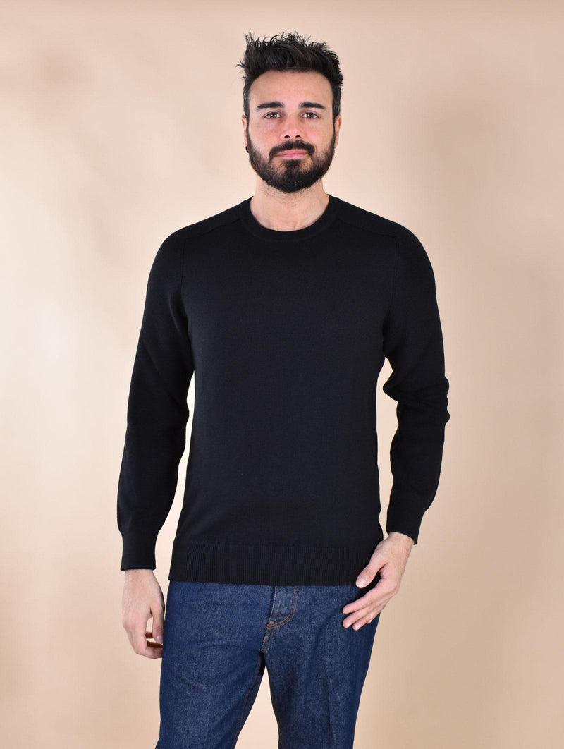 Maglia Gran Sasso Rain wool girocollo nera 57161 24638099 GRAN SASSO