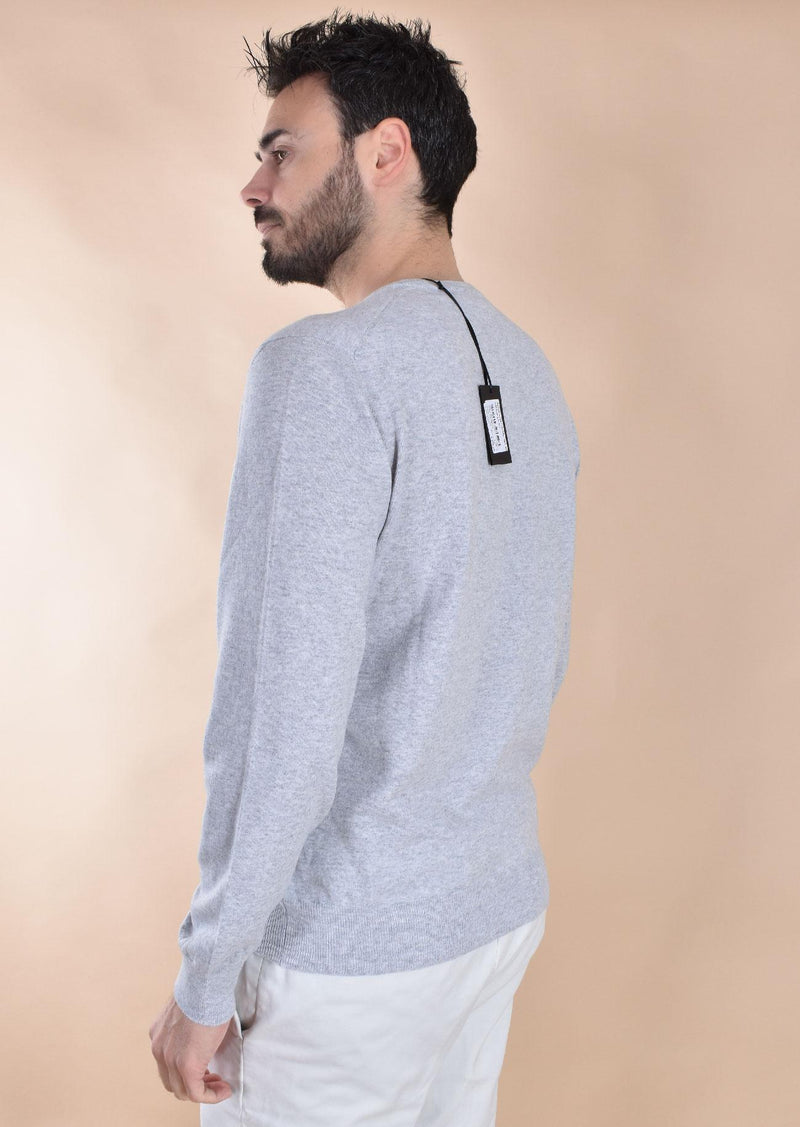 Maglia Gran Sasso extrafine merinos grigio girocollo sottile 57167 34790065 GRAN SASSO