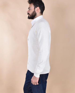 Cardigan Gran Sasso Super Geelong bianco 23188 25051001 GRAN SASSO