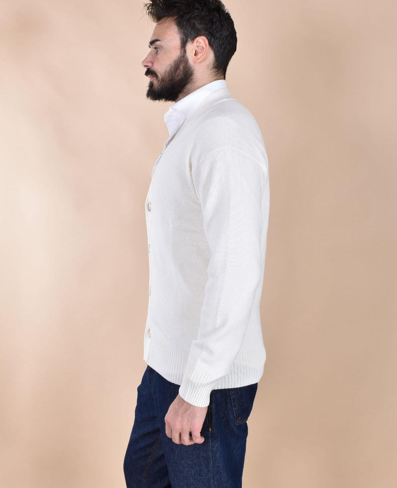 Cardigan Gran Sasso Super Geelong bianco 23188 25051001 GRAN SASSO