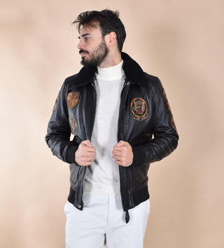 Giubbotto Schott aviatore pelle nero Flight LCFLIGHTW01 Schott