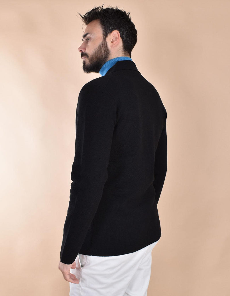 Giacca maglia Gran Sasso merinos extrafine nero 