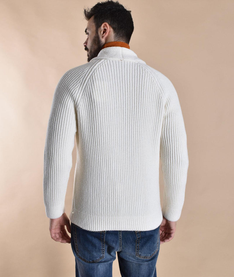 Maglione doppiopetto Gran Sasso Super Geelong bianco 13183 25072001 GRAN SASSO