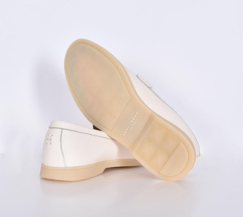 Scarpe mocassini Henderson cervo Panama pelle martellata bianche ELIA01 HENDERSON