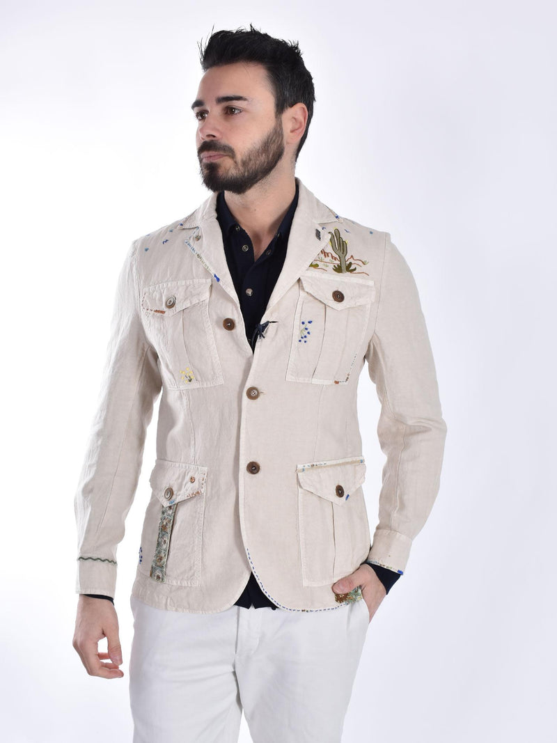 Giacca BoB lino cotone beige sahara JEss 