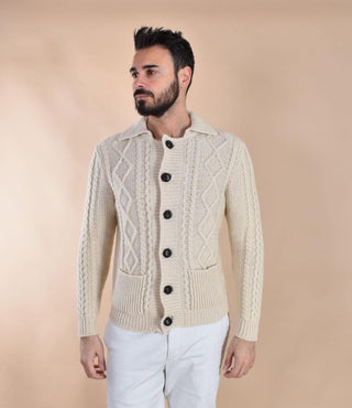 Cardigan polo Rakki Crown Steve McQueen avorio CROWN POLO01 Rakkì