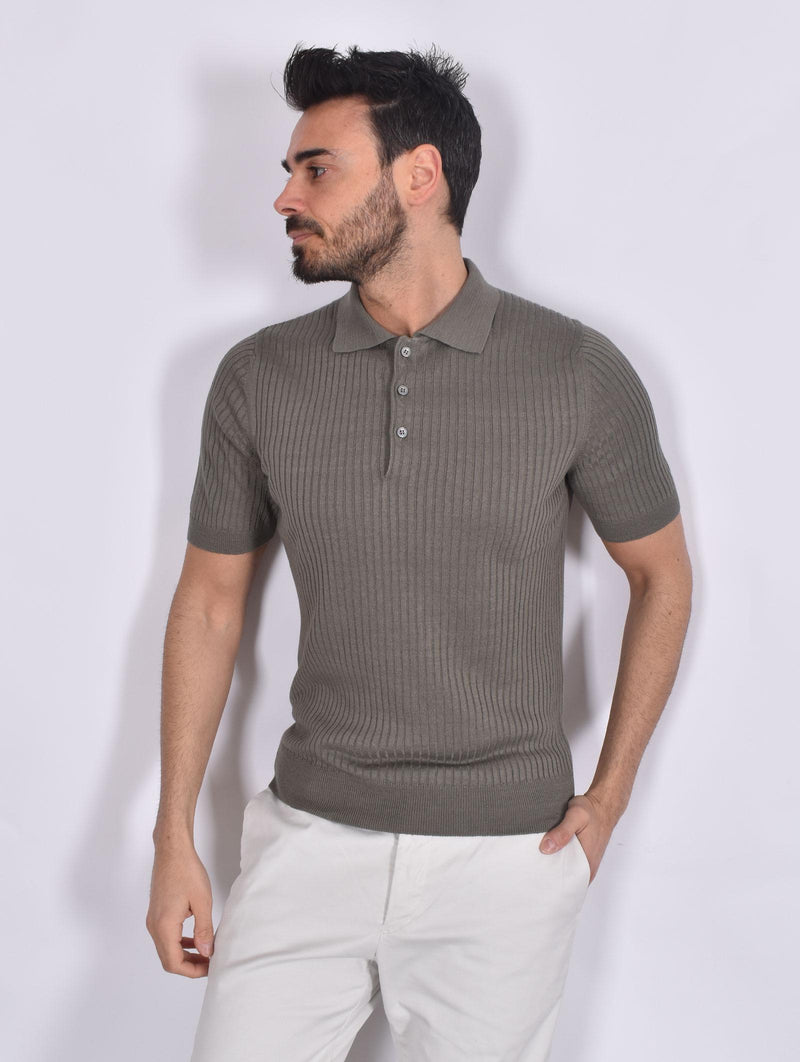 Polo Gran Sasso lino cotone verde 