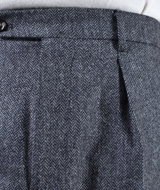 Pantalone Berwich italiano chiaia spigato pinces lana grigio AM151301 BERWICH