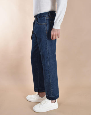 jeans Berwich largo chiaia blu scuro risvolti KK1002SW BERWICH