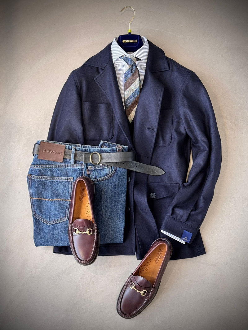 GIacca Santaniello blu sahariana 373679B SANTANIELLO