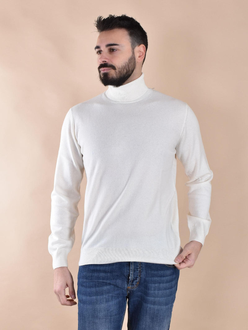 Maglia Della Ciana dolcevita cashmere lana ecru 1802002 Della Ciana