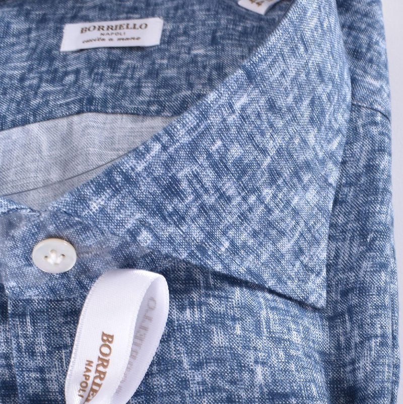 Camicia Borriello lino blu 
