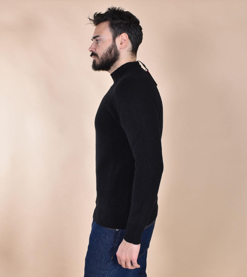 Maglia Gran Sasso lupetto nera Rain Wool 24118 24601099 GRAN SASSO