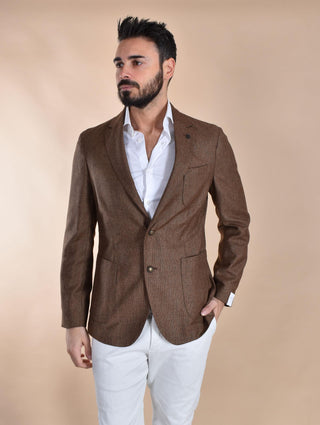 Giacca Breras lana vergine marrone rame Crotone CROTONEGE250 BRERAS Milano