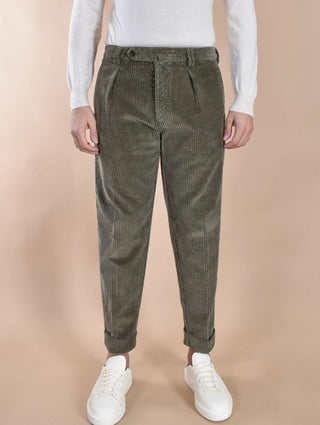 Pantalone Berwich velluto coste larghe verde avion chiaia-gd DV0001972 BERWICH