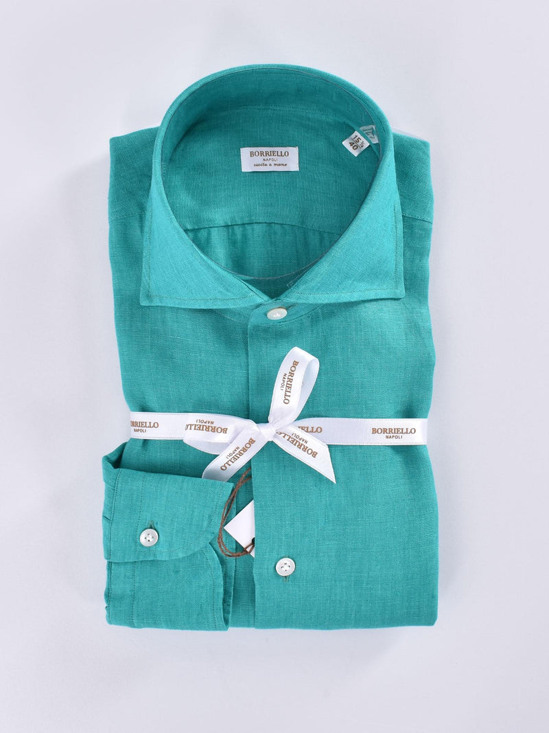 Camicia Borriello lino verde marechiaro 