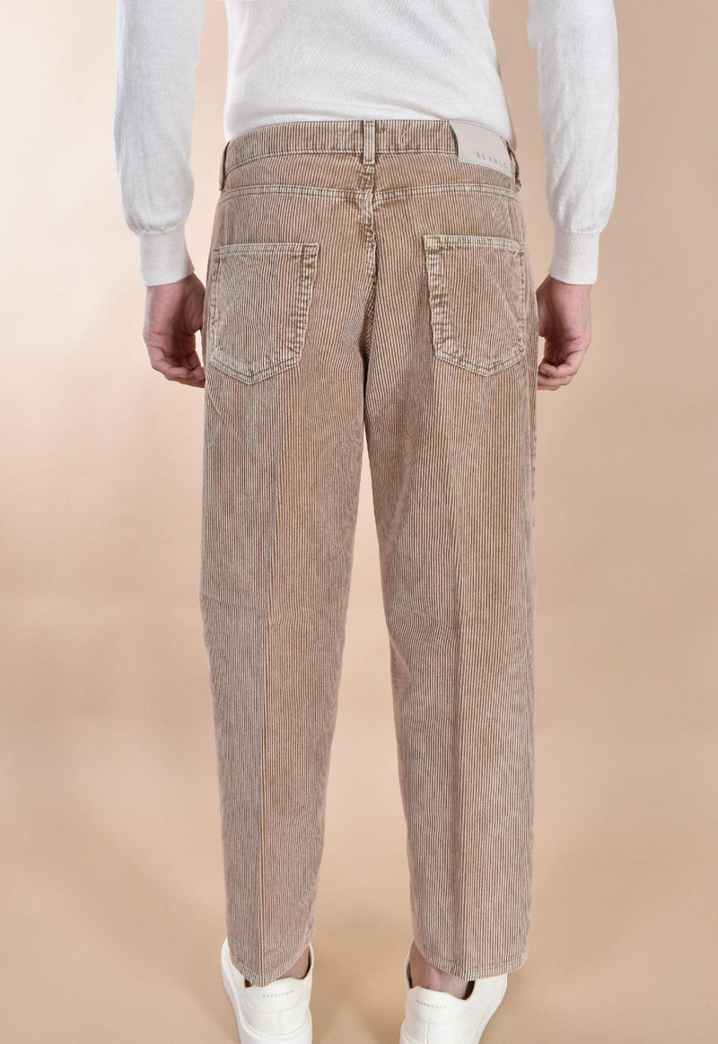 Pantalone Be Able velluto 5 tasche Fred beige VLF FRED03 BE ABLE
