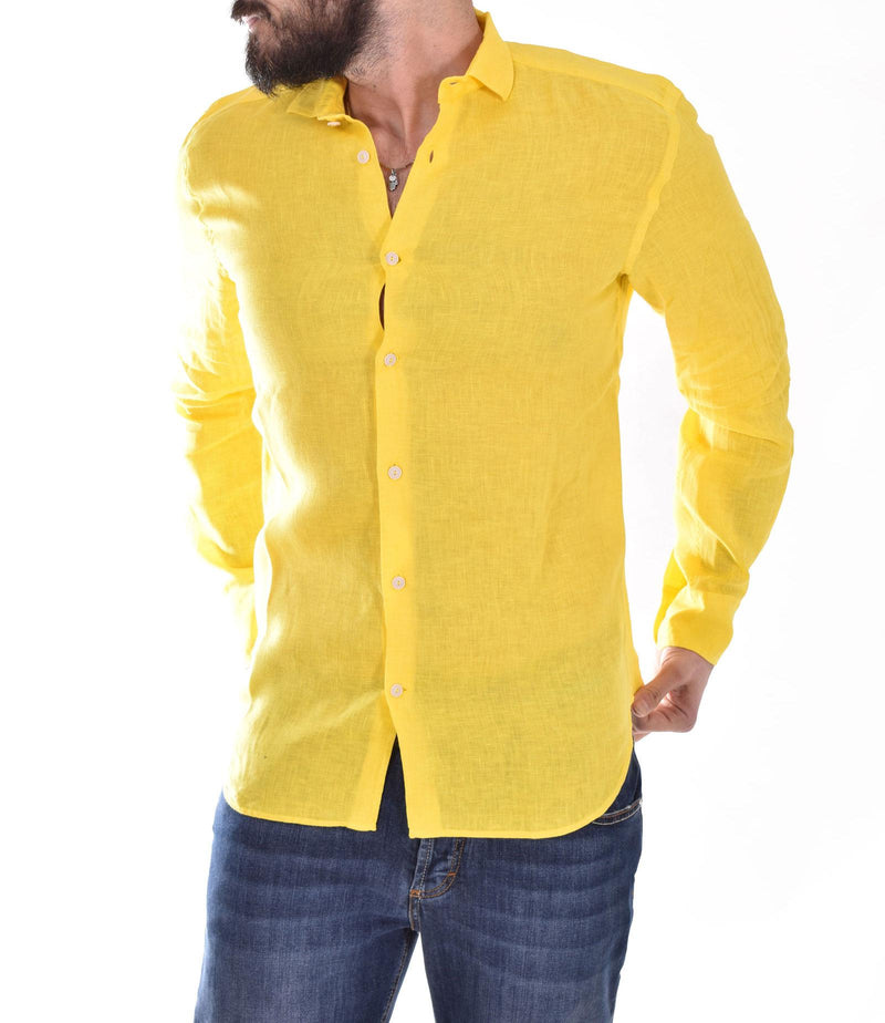 Camicia Mc2 Saint Barth lino giallo 