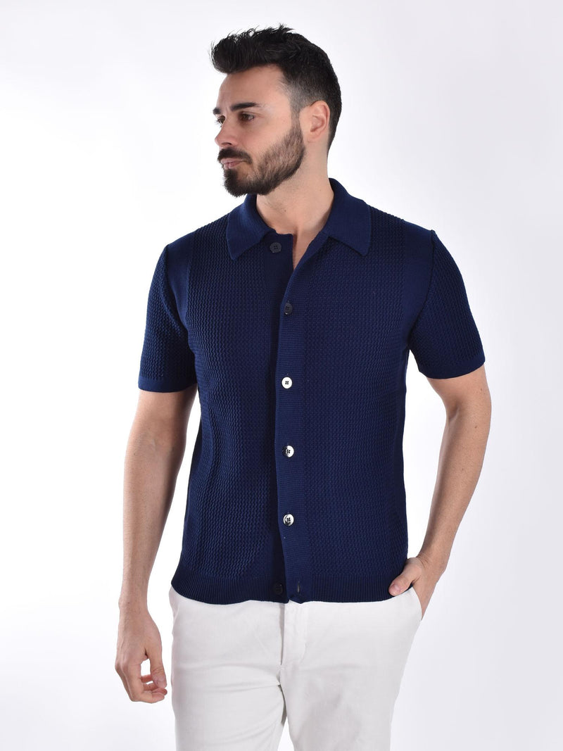 Camicia Daniele Fiesoli maglia blu 