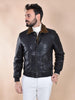 Giubbotto Jack Leathers bomber pelle Ottaviano nero