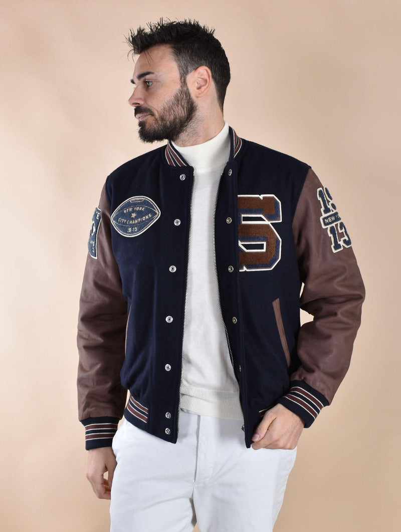 Giubbotto college Schott maniche pelle Teddy LCTEDDYBD201 Schott