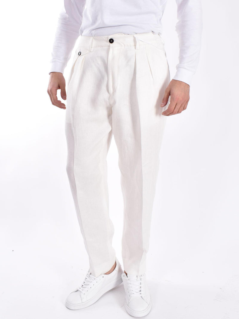 Pantalone Be Able Sammy lino bianco 