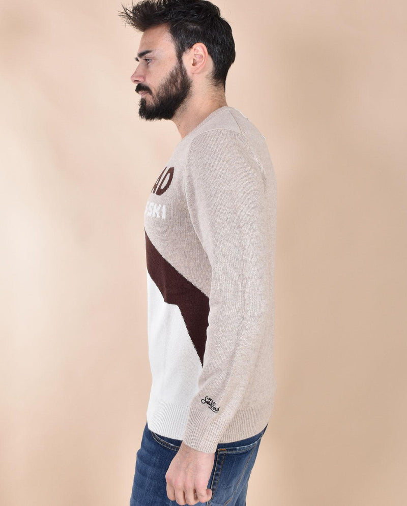 Maglia Mc2 Saint Barth beige bianca gstaad stylized 0006811 MC2 SAINT BARTH