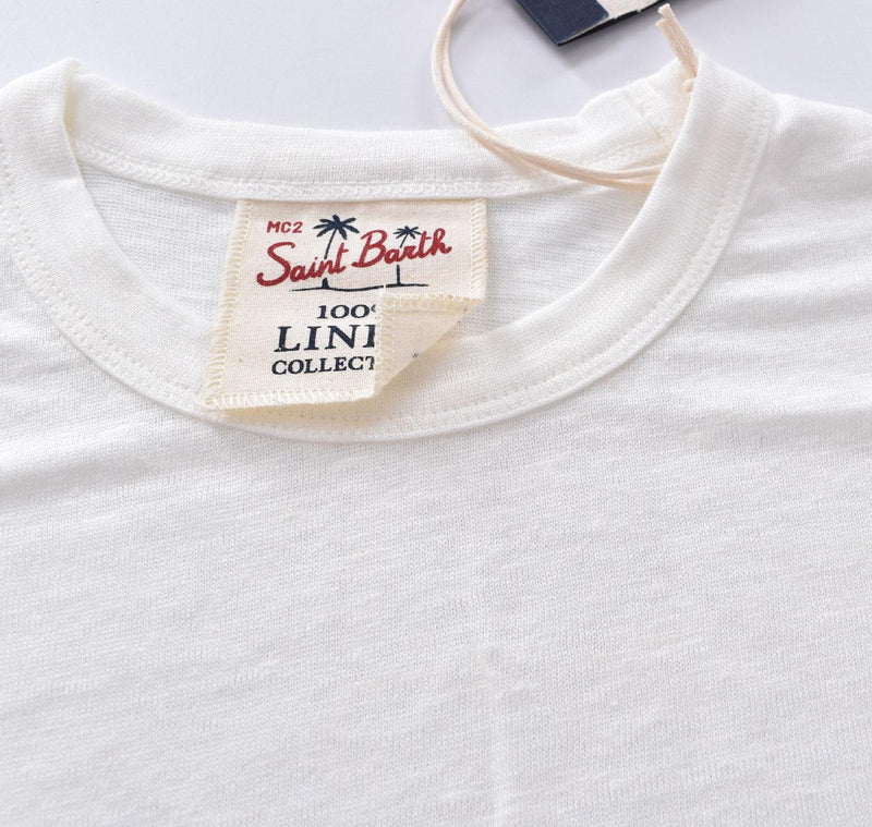 T-shirt Mc2 Saint Barth bianca lino 