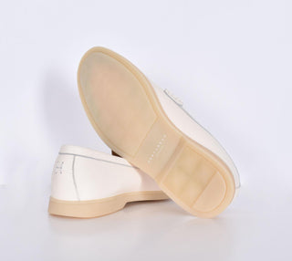 Scarpe mocassini Henderson cervo Panama pelle martellata bianche ELIA01 HENDERSON