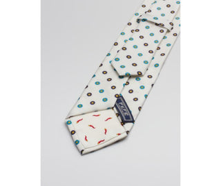 Cravatta Fefe seta bianca fiori VARIE2 FEFE