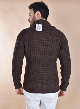 Cardigan Rakki maglione collo sciallato cioccolato old school soldier SOLDIER02 Rakkì