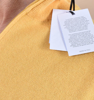 Maglia Lupetto Gran Sasso cashmere lana zip ocra 55126 19699319 GRAN SASSO