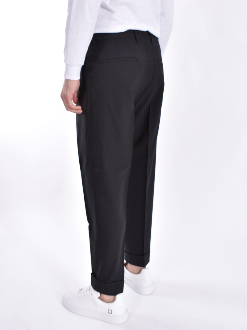 Pantalone Berwich Chiaia lana vergine nero 